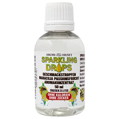 Afbeelding van Maracuja geconcentreerde druppels, 1 fles van 50 ml geeft 25 liter, sterk geconcentreerd aroma, passievrucht geel, suikervrij, voor bruismachine, gebruiksklare drank, zonder