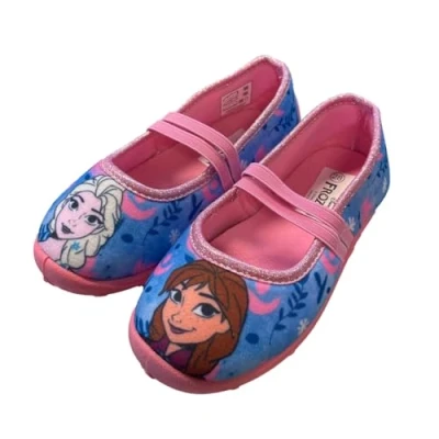 Afbeelding van Disney Frozen warme pantoffels voor meisjes van 2 tot 8 jaar met Anna en Elsa motief, comfortabele schoenen kleuterschool, ijskoningin, vrijetijdsschoenen pailletten, ideaal school,
