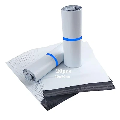 Afbeelding van HVDHYY 20 stuks grote verzendtassen van kunststof, ondoorzichtig, 50 cm x 70 cm, zelfklevend, verschillende maten, voor het vervoer kleding, goederen en textiel, extra groot
