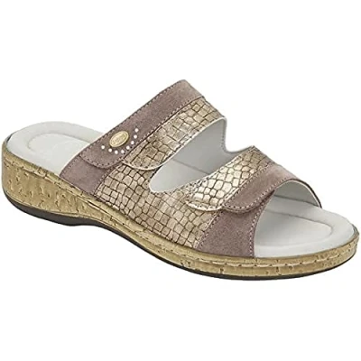 Afbeelding van Scholl, Meervoudig stopcontact met klittenbandsluiting en zool van traagschuim, Taupe