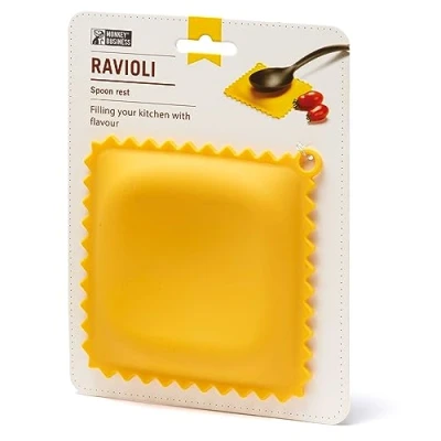 Afbeelding van Monkey Business lepelsteun in raviolivorm, voor aanrecht, coole keukengadgets en schattige keukenaccessoires, uit een verzameling verschillende gadgets