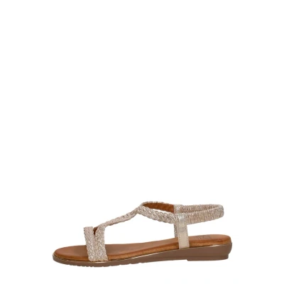 Afbeelding van Sub55 Sandalen Plat Goudkleur Maat 43
