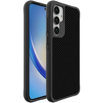 Afbeelding van iMoshion Hoesje Geschikt voor Samsung Galaxy A55 Shockproof Rugged Hybrid Carbon Case zwart