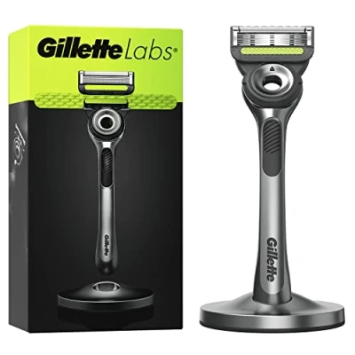 Image de GilletteLabs Avec Barre Exfoliante, Rasoir Pour Homme De Gillette, 1 Manche Recharge Lame, Idée Coffret Cadeau