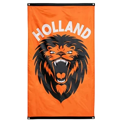 Afbeelding van Boland Polyester vlag brullende leeuw &#039;Holland&#039; Voetbal Koningsdag Holland Supporter