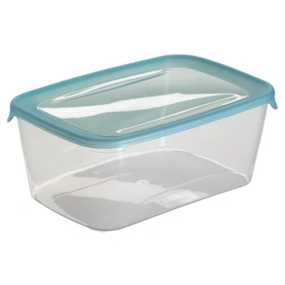 Afbeelding van CURVER Fresh&#039;n Go luchtdichte doos, rechthoekig, 2 l, transparant/blauw, foodkeepers OPP, 25,6 x 16,7 7,2 cm