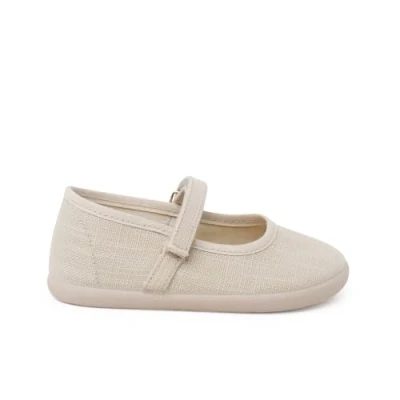 Afbeelding van Pisamonas Merceditas Ligero Cierre Adherente Babyschoenen voor kinderen, Maat: 20, Crudo Katoen