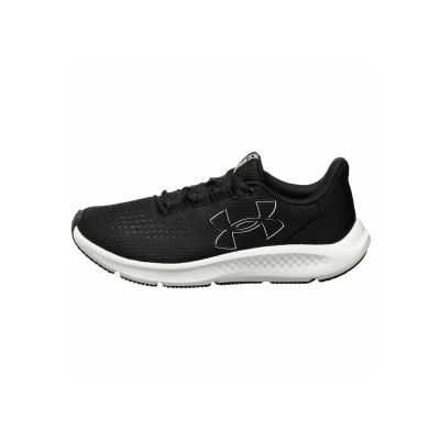 Afbeelding van Under Armour Charged Pursuit Hardloopschoenen neutraal, Dames, Maat: 36, Black white Textiel/ synthetisch
