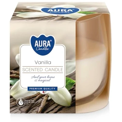 Afbeelding van Ct Geurkaars Glas Vanille beige 24ud8xh7cm (set van 6)