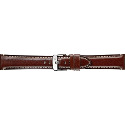 Afbeelding van Morellato horlogeband Giorgione X4272B12034CR24 / PMX034GIORGI24 Glad leder Donkerbruin 24mm + wit stiksel