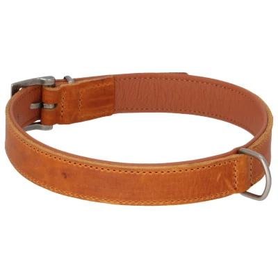 Afbeelding van Adori Halsband Vetleder Gevoerd Cognac&amp;Cognac Hondenhalsband 65x2.5 cm