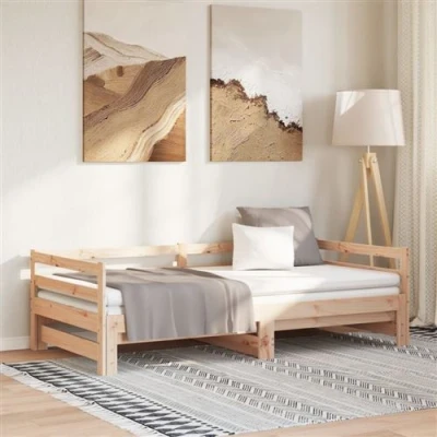 Afbeelding van vidaXL Slaapbank uitschuifbaar massief grenenhout 2x(90x200) cm