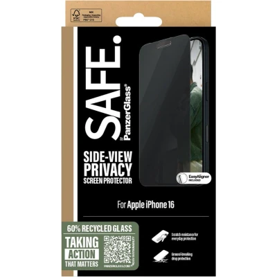 Afbeelding van PanzerGlass Screenprotector Geschikt voor iPhone 16 SAFE Privacy Ultra Wide Fit