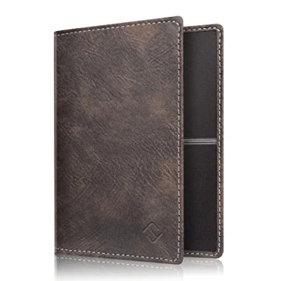 Afbeelding van Fintie Hoes voor Autopapier Voertuig bewijs, Ultraslank Licht Premium Kunstleer Voertuigbewijs Etui Creditcardhouder Het Kentekenbewijs Identiteitskaart en Kaarten, Vintage Grey