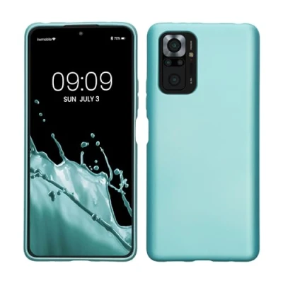 Afbeelding van kwmobile telefoonhoesje geschikt voor Xiaomi Redmi Note 10 Pro Hoesje smartphone Back cover in metallic mintgroen