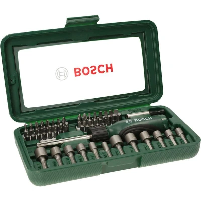 Afbeelding van Bosch Accessories Promoline 2607019504 Bitset 46 delig Plat, Kruiskop Phillips, Pozidriv, Binnen zesrond (TX), Inbus