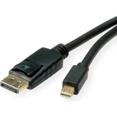Afbeelding van ROLINE Mini DisplayPort Kabel, mDP DP, v1.3/v1.4, M/M, zwart, 2 m