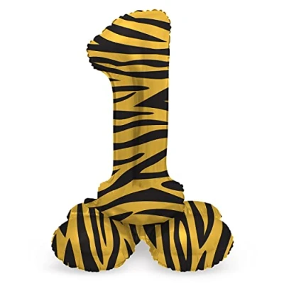 Afbeelding van Folat Staande folieballon Cijfer 1 Tiger Chic 72 cm