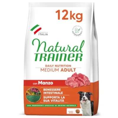 Afbeelding van Trainer Natural Medium met Rundvlees, Rijst &amp; Ginseng Dubbelpak: 2 x 12 kg