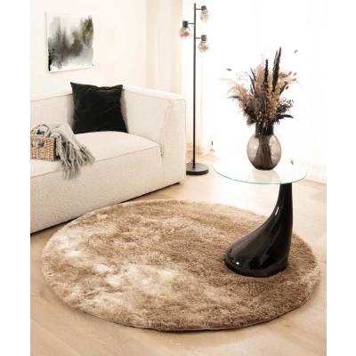 Afbeelding van Rond Shaggy Tapijt/Vloerkleed Spark Beige 150 Cm