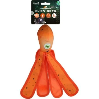 Afbeelding van Dog Comets Alien Octo 37 cm Hondenspeelgoed Drijvend Stevig Canvas Voorzien van Pieper Knisperende Tentakels L Oranje