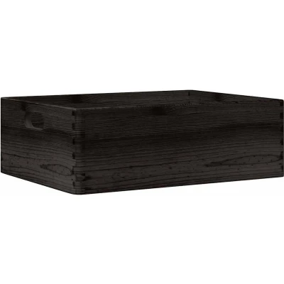 Afbeelding van vidaXL Houten kist met handvatten 40x30x13 cm massief grenenhout zwart