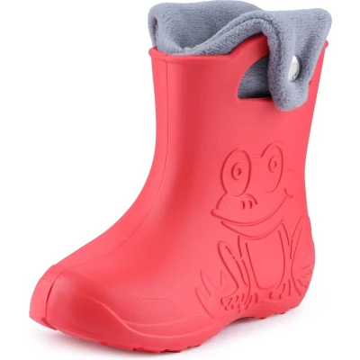 Afbeelding van Ladeheid LA CA FrogButton Kinder Regenlaarzen Rubber met Binnenschoen EVA Wasbare Koraal/Grijs 28/29