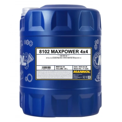 Afbeelding van MANNOL Maxpower 4x4 GL 5 MN8102 20 Versnellingsbakolie 75W 140 Volledig synthetisch