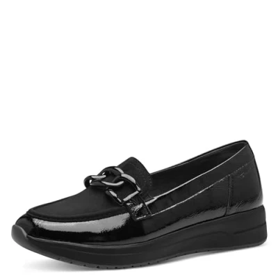 Afbeelding van Tamaris Instappers, Dames, Maat: 37, Black comb Leer en textiel
