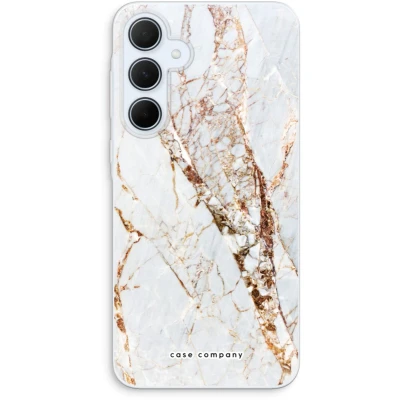 Afbeelding van Case Company® hoesje geschikt voor Samsung Galaxy A35 Goud marmer Soft Cover Telefoonhoesje Bescherming aan alle Kanten en Schermrand