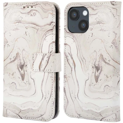 Afbeelding van imoshion Hoesje Geschikt voor iPhone 14 Design Bookcase smartphone Sandy Marble