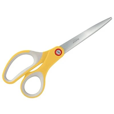 Afbeelding van Leitz Tweehandige Titanium Schaar met Ergonomische Handgreep voor Kantoor en Thuiskantoor Warm Geel
