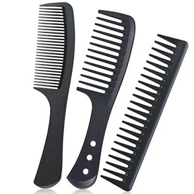 Image de URAQT Ensemble de Peigne à Cheveux, Cheveux Dents Larges, Brosse Antistatique Résistant la Chaleur pour Longs Mouillés ou Bouclés (Noir)