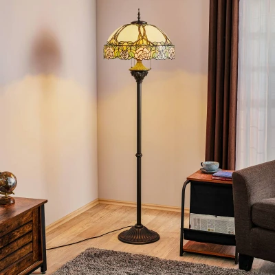 Afbeelding van Sprookjesachtige vloerlamp Emily in Tiffany stijl