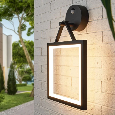 Afbeelding van Lucande Wandlampen buiten 1licht aluminium, kunststof H: 48.3 cm grafietgrijs, wit Inclusief lichtbron