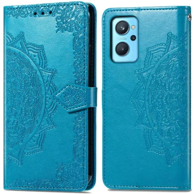 Afbeelding van iMoshion Hoesje Geschikt voor Oppo A96 Met Pasjeshouder Mandala Bookcase Turquoise