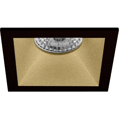 Afbeelding van Premium Inbouwspot Andrew Goud, Zwart Verdiepte vierkante spot Extra Warm Wit (2700K) Met Philips LED