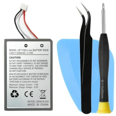 Afbeelding van OnlyTech Vervangende LIP1708 batterij voor PS5 Dualsense BDM 010 controller (batterij 2000 mAh / 3,65 V 3,7 Wh) + gereedschap