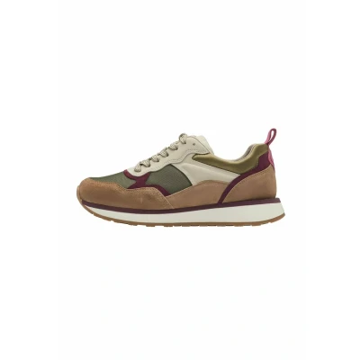 Afbeelding van Tamaris Sneakers laag, Dames, Maat: 36, Cognac comb Leer en imitatieleer