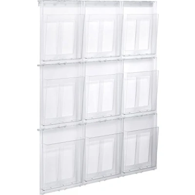 Afbeelding van Helit wandset displaystandaard 9xa4, 280x956x59mm (transparant)