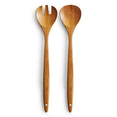 Afbeelding van Zeller saladebestek, 2 delig, bamboe, ca. L 30 cm, saladeset, slalepel, saladevork, houten bestek, keukenhulp