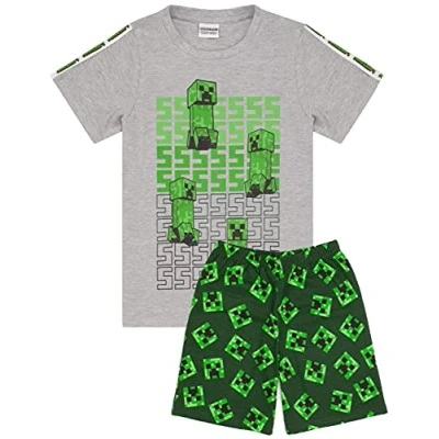 Afbeelding van Minecraft Pyjama Boys 4 Design Opties Kinderen Top Shorts Gamer PJS, Meerkleurig