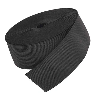 Afbeelding van The Bead Shop Brede platte elastische tailleband voor kleermakers, naaien, knutselen x 6 m (zwart, 50 mm)
