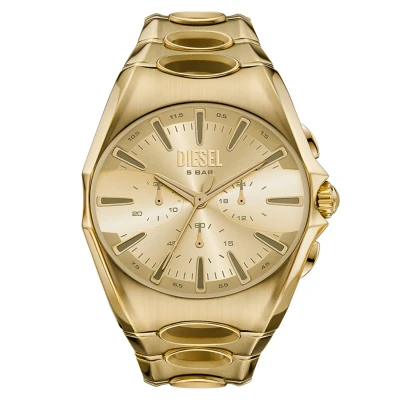Afbeelding van Diesel D CURVE Heren Horloge 48 mm Goudkleurig