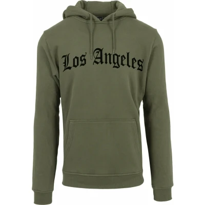 Afbeelding van Mister Tee LOS Angeles Wording Hoodie, Heren, Maat: XL, Olive