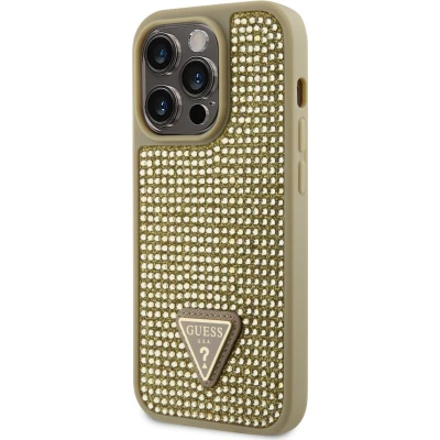 Afbeelding van Guess Rhinestones Back Cover Geschikt voor Apple iPhone 15 Pro (6.1&quot;) Goud