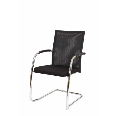 Afbeelding van Vergaderstoel F260 slede frame met zwarte rug mesh en zitting