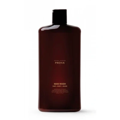 Afbeelding van Previa Natural Haircare Man Wash Hair + Body Shave Gel 1000ml
