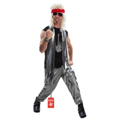 Afbeelding van Morph Rocker kostuum voor heren, rockkostuum jaren 80 kostuum, Rock N Roll carnavalskostuum maat XL