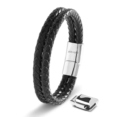 Afbeelding van SERASAR Herenarmband [Double] Zilver 17cm Magnetische Roestvrijstalen Sluiting